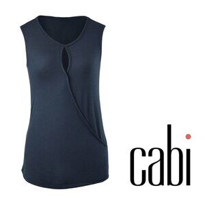 CABI Shirt Sleeveless Crossover Tee Womens S French Navy Blue $64 Jersey #300